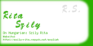 rita szily business card